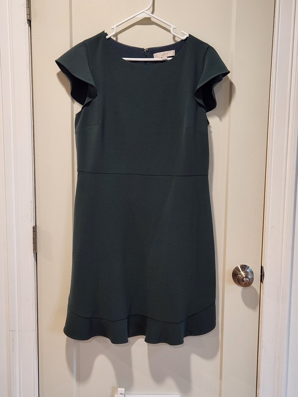 LOFT Emerald Green Flutter Sleeve Mini Dress 12